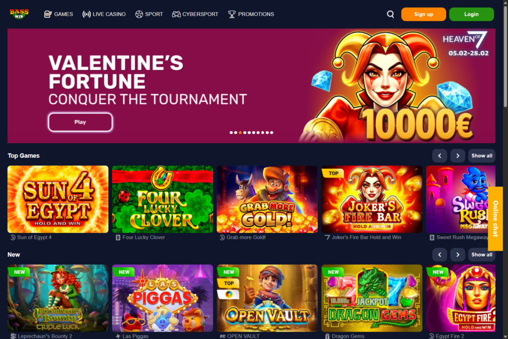 Play the best non-gamstop BassWin casino and win